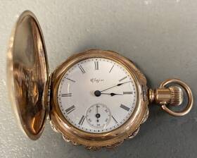 2545494 Elgin Antique Pocket Watch Keystone Case #2545494 Gold Plated Untested