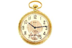 25544055 Elgin Pocket Watch Model 3 Grade 303 Size 12 Fahys Bristol 14k Gold Filled