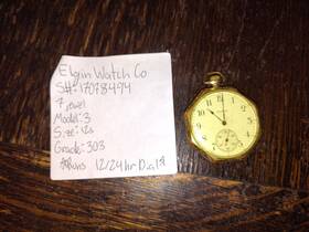 25620589 Elgin Pocket Watch 1923 Grade 303 Model 3 Gold Filled Octagon Works