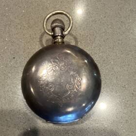 2600667 Elgin Silver Full Hunter Pocket Watch Mechanical Roman Numerals Subdial