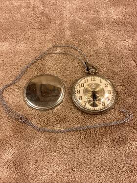 26100715 Elgin Antique 1924 Open Face Pocket Watch Grade 303 7j Works