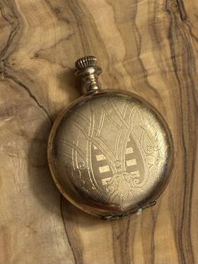 2622399 Elgin Full Hunter Yellow Gold Pocket Watch Roman Numerals Subdial Polished Case