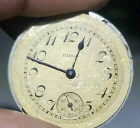 26336217 Elgin Grade 463 Pocket Watch Movement 3/0s 7j Model Missing Crown Runs