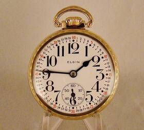270-railroad Elgin 122 Years Old 21j 10k Gold Filled Open Face 16s Railroad Pocket Watch