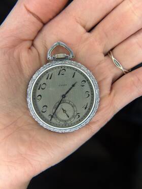 27237637 Elgin 1925 Grade 303 12s 7 J Pocket Watch Illinois Co Spartan Case Running