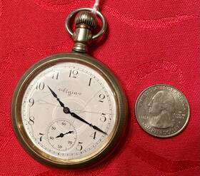 27819365 Elgin 16 Size Model 13 Pocketwatch Runs Great