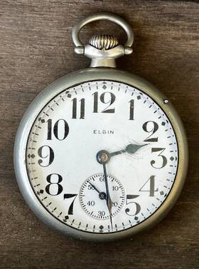 27825256 Elgin Antique Pocket Watch 1924-25 Grade 291 7j 16s #27825256 For Parts Repair