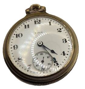 28523774 Elgin Antique 1924/25 Pocket Watch Train Railroad Etched Repair