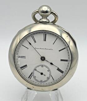 2907086 Elgin Grade 97 Open Face Double Back Kw Ks 7 Jewel Size 18 Pocket Watch Runs