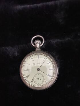 297-6221 Elgin 1888 Pocket Watch Number Works Well Need Service