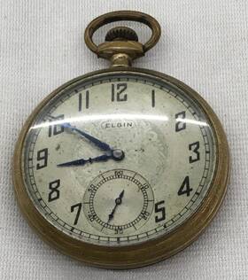 30384507 Elgin Pocket Watch 1928 7 Jewel Serial #30384507 Untested C-6