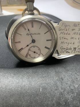 3305816 Elgin National Watch Company Pocket 1888 Silveroid Case Size 18
