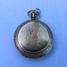 3473939 Elgin Gold Filled Full Hunter Pocket Watch Roman Numerals Mechanical Vintage