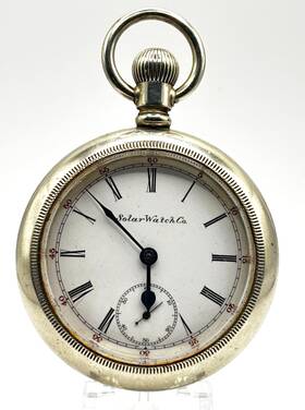 3503295 Elgin Solar Grade 43 11 Jewel Size 18 Silverode Open Face Pocket Watch Runs