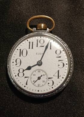36624308 Elgin Vintage 1937 Pocket Watch Grade 291 Model 7 Jewels 16s Working
