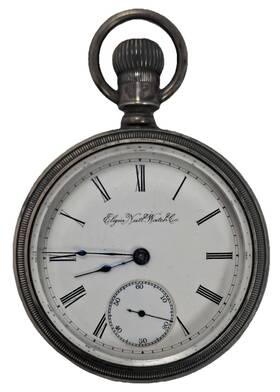 3673129 Elgin National Watch Co Pocket 18s Swing Out Coin Silver Case