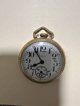 36766423 Elgin Gold Pocket Watch 17 Jewel Size 16 Grade 387 10k Rolled Plated