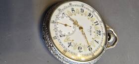 37653357 Elgin 15j Fancy Dial 12s Running And Keeping Time. Flawless Hands. Gf Case