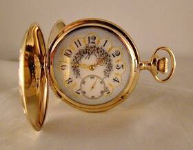4-railroad Elgin 144 Years Old 10k Gold Filled Hunter Case Fancy Dial 16s Pocket Watch