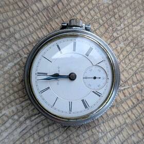 4012639 Elgin B.w. Raymond Silver Pocket Watch Roman Numerals White Dial Vintage Manual