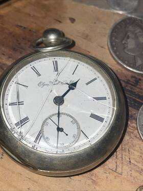 4205327 Elgin Pocket Watch 1891 18s 7 Jewels Does Not Run