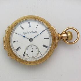 4302592 Elgin 102 Model 3 18 Size Open Face Heavy Gold Filled Pocket Watch Ca. 1891