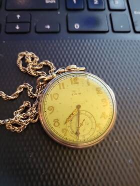 4352845 Elgin Pocket Watch 15 Jewel 10k Rolled Gd 1890s Keystone Victory Ser#4352845