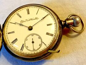 4576927 Elgin 1893 Pocket Watch 15 Jewels Railroad Grade Runs Full Hunter Fancy Hands
