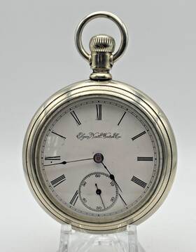 4603071 Elgin Grade 43 Open Face Swing Out 11 Jewel Size 18 Nickel Case Pocket Wtch Runs