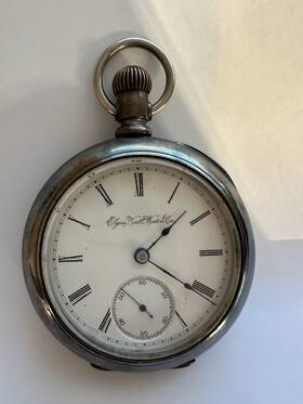 4605269-runs Elgin 4605269 Very Nice 3 Oz Coin Silver Cased 11 Jewel 1893. Serial
