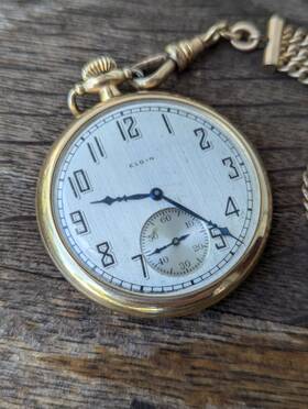 476735 Elgin Beautiful Early 1900s Pocket Watch Fahys 10k Yellow Gold Filled Runs