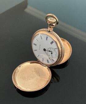Elgin 4807241 Antique 14k Solid Gold Ladies Pocket Watch Full Hunter Works Dsva