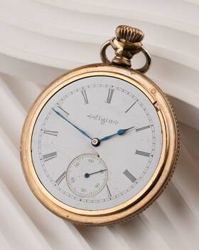 20yr Elgin 490b 1899 15j 16s Model 7 Pocket Watch Gold Filled Case Not Running -