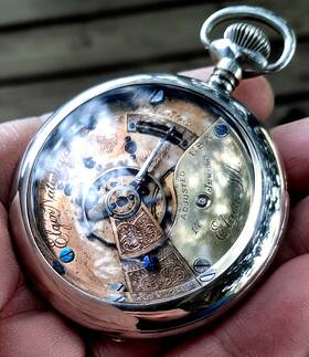 4933503 Elgin 1892 Amercan Quality 18s 17j Pocket Watch Display Back Video