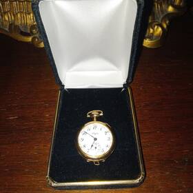 4955363 Elgin 14kt Diamond Ladies Hunter Pocket Watch