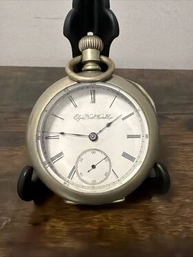 5095662 Elgin Vtg 1894 Pocket Watch Grade 74 18s 11j Dueber Silverine Case Parts/repair
