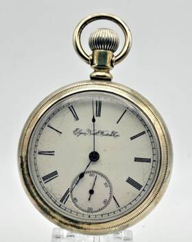 5106681 Elgin Grade 73 Open Face 7 Jewel Size 18 Oresilver Pocket Watch Runs