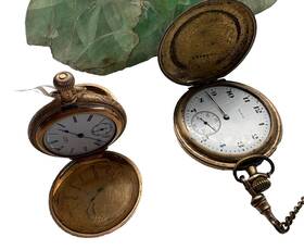 53-57j Elgin Lot Of Two Gold Filled Pocket Watches