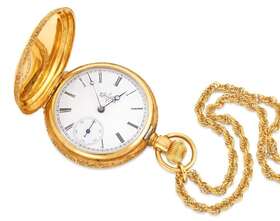 5629216 Elgin A143 14k Gold Hunter Case Pocket Watch Circa 1895
