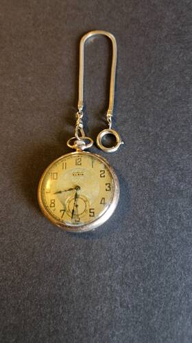 5906208 Elgin Pocket Watch 43 Mm 17jewels Gold Color Face
