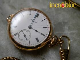 617727 Elgin Gold Pocketwatch 1879 Works Perfectly 7 Gems / Fully Serviced