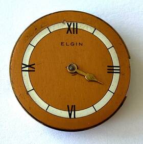6245465 Elgin Antique 1896 Ladies Pocket Watch Movement Brown Dial Class 60 7j