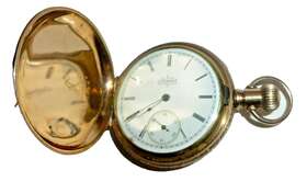 6261666 Elgin Antique Gold Filled Size 6 Pocket Watch Etched Case