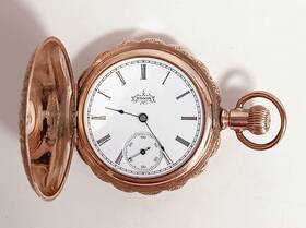 6281508 Elgin 1896 Pocket Watch Grade 117 Size 6s 7j Gf Hunting Gilt No Glass