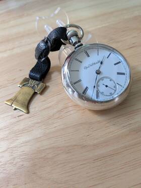 6351208 Elgin Antique 18s Pocket Watch. Fahys Coin Silver. 11 Jewels Runs Excellent