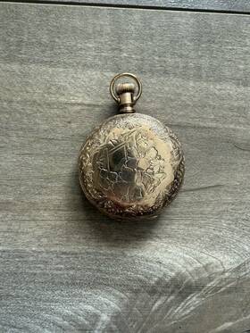 643610 Elgin Pocket Watch #643610 Gold Blue Hands America 2-inch