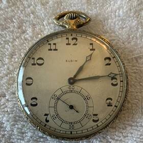 649502 Elgin G.m. Wheeler Full Hunter Gold Pocket Watch Seconds Hand Vintage