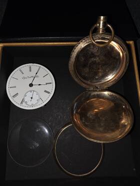 6529587 Elgin National Watch Company# Puritan 14k Gold Filled Case Parts