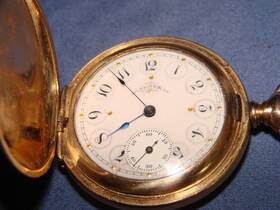 65443 Elgin Ladies Pocket Watch Double Hunter J Boss 14k Keystone Gf Case Works