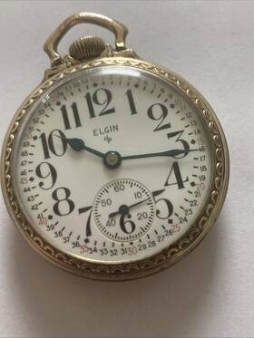 656948 Elgin 1950 Grade 574 Model 20 Size 16s 17j Monty Dial Ill. Case-10krg Runs